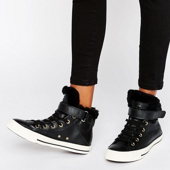 fur lined converse sneakers